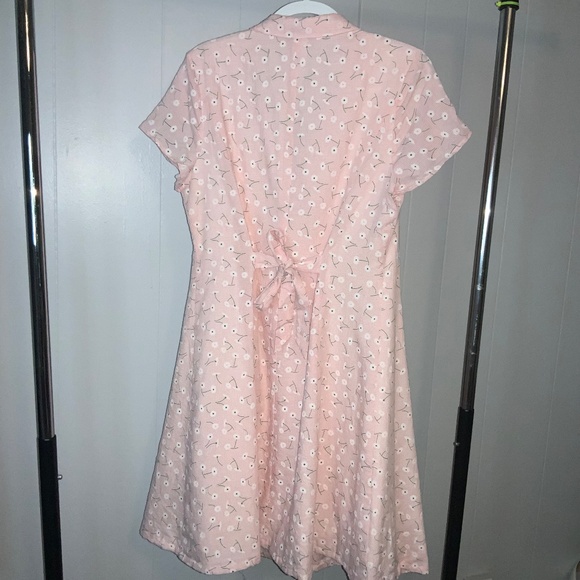 Modcloth Daytime Dynamo Gingham Floral cotton Shirtdress Sz 14 lined cottagecore - Picture 7 of 11